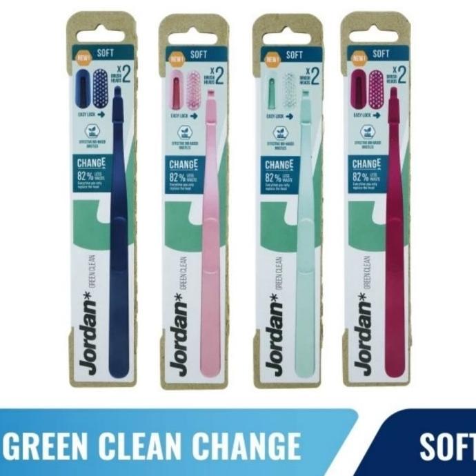 Sikat Gigi Jordan Green Clean Toothbrush Change Handle