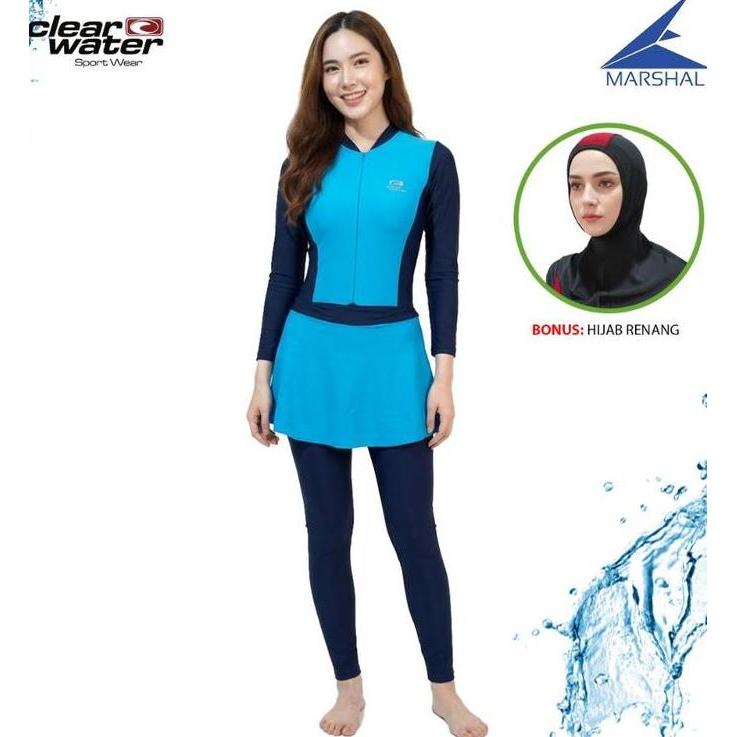 ismahan_seller - clear water baju renang muslimah set setelan baju renang wanita mds001