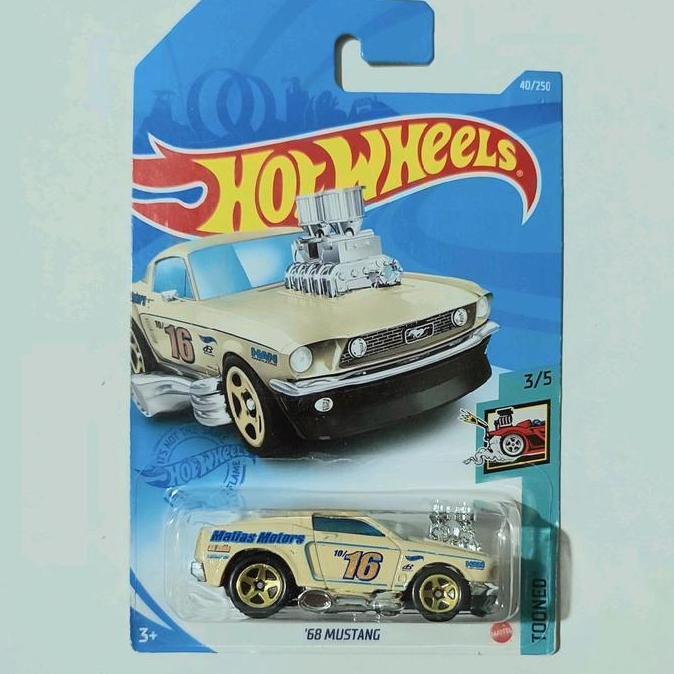 HOTWHEELS HOT WHEELS TOONED 1968 68 MUSTANG MUSTARD 2021 FUN99