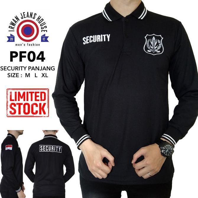 Kaos Security Lengan Panjang , Baju Security / Satpam , Kaos Polo Pria