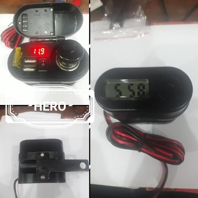 nawangsar / charger hp 3A/1.5A voltmeter jam kalender smoke semua motor dan mobil Diskon
