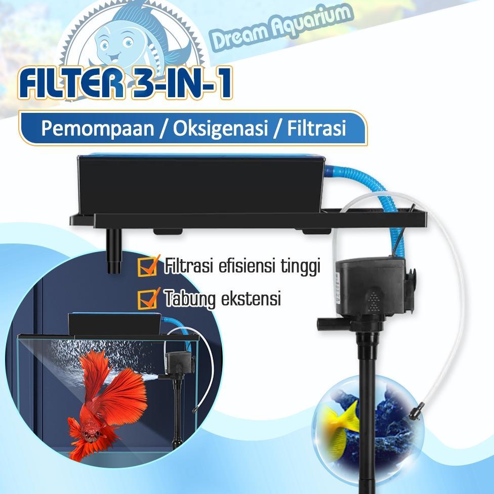 AKUARIUM TOP FILTER AKUARIUM BOX FILTER PEMBERSIH AKUARIUM AQUASCAPE LENGKAP
