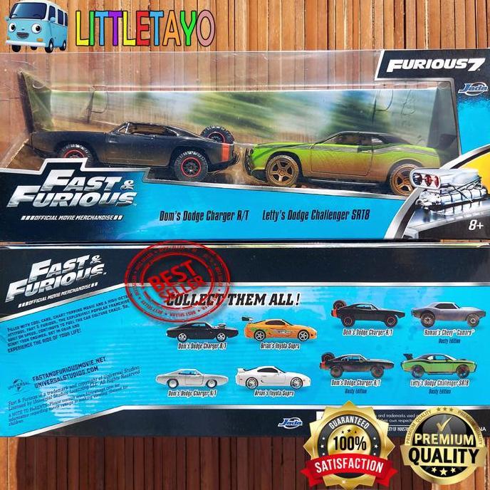 JADA FAST & FURIOUS DOM DODGE CHARGER RT & LETTY DODGE CHALLENGER SRT