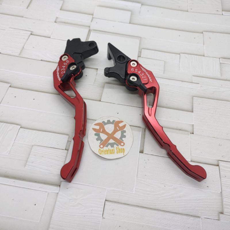 Handle Sisik Stelan Cnc Baet+ Handgrip Carbon+ Selang Rem Depan 95Cm+ Kleman Selang+ Footstep Scoopy