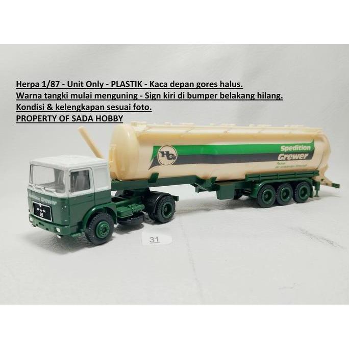 HERPA 1/87 MAN F8 TRUCK WITH SPEDITION GREWER TANKER OIL HO SCALE UNIT ONLY CADATOYS