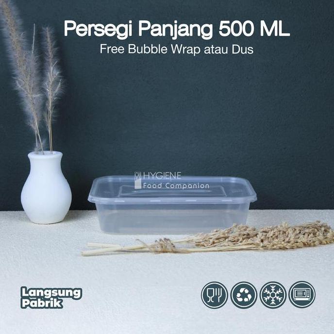 Kotak Makan Plastik 500 ML Thinwall / Mika Box / Persegi Panjang