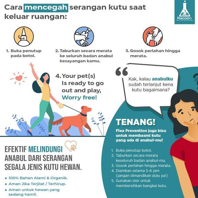 Racoon Flea Repellent Bedak |  Bedak kutu kucing - anjing & kucing multipak perawatan kutu dan telur