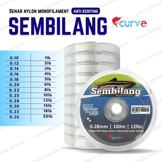 Senar Pancing Curve Sembilang Monofilament Anti Keriting Allshop