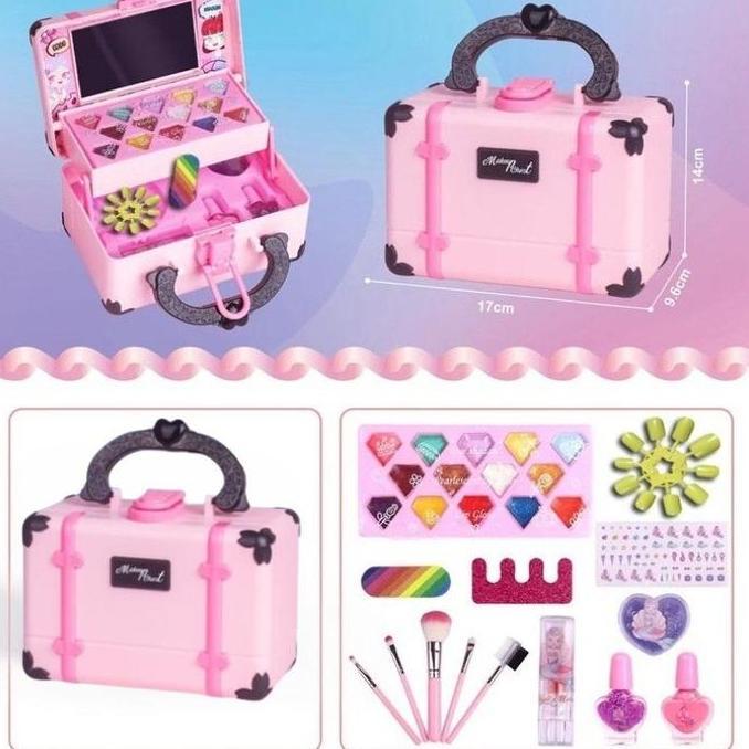 Kids COD33PCS Mainan Kosmetik Kecantikan Anak / Girls Makeup Toys / Kuromi Make Up Asli Anak Set / L