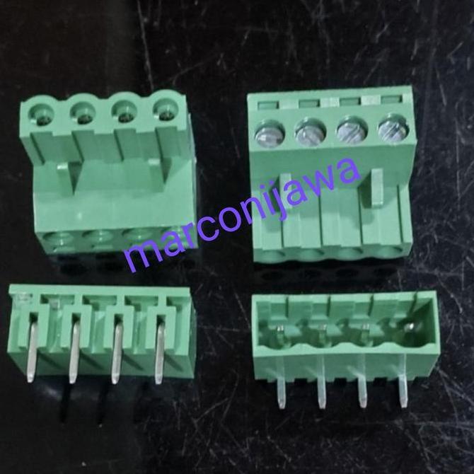 terminal blok 4pin siku hijau