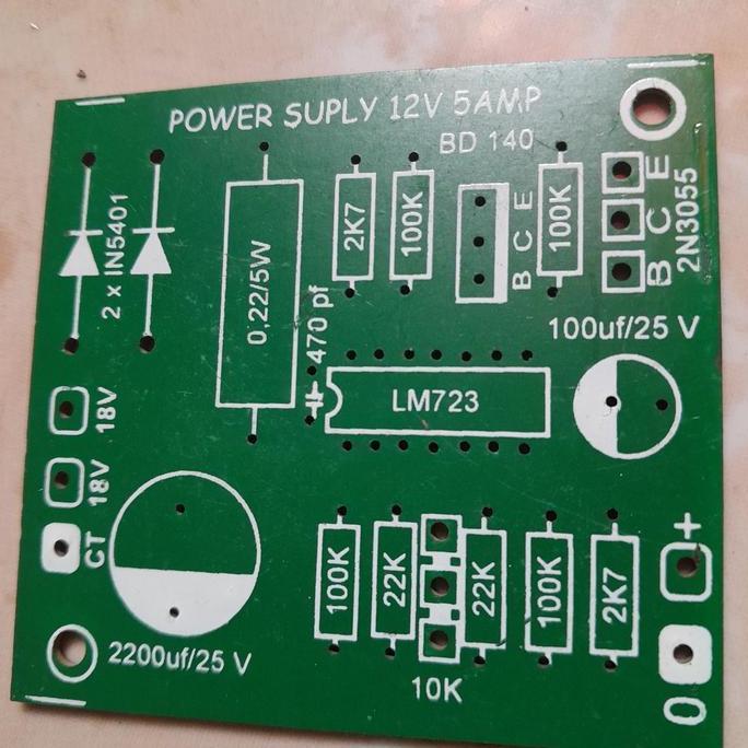 PCB VARIABLE ADJUSTABLE VOLTAGE REGULATOR LM723 LM 723 5 AMPERE SAF12