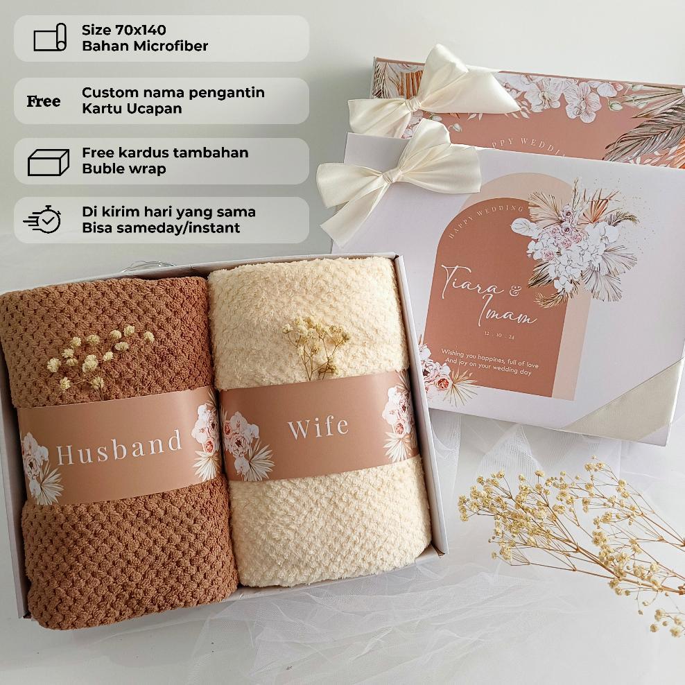 Hampers Handuk Couple Pasangan Gift Set Box Handuk Hampers Wedding Pernikahan Wedding Gift