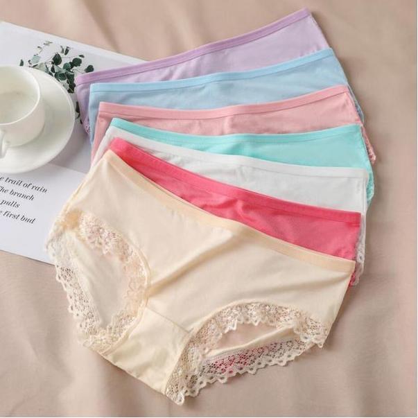 12 Pcs Grosir CD Celana Dalam Wanita Fashion Renda Cantik | Size M XL XXL