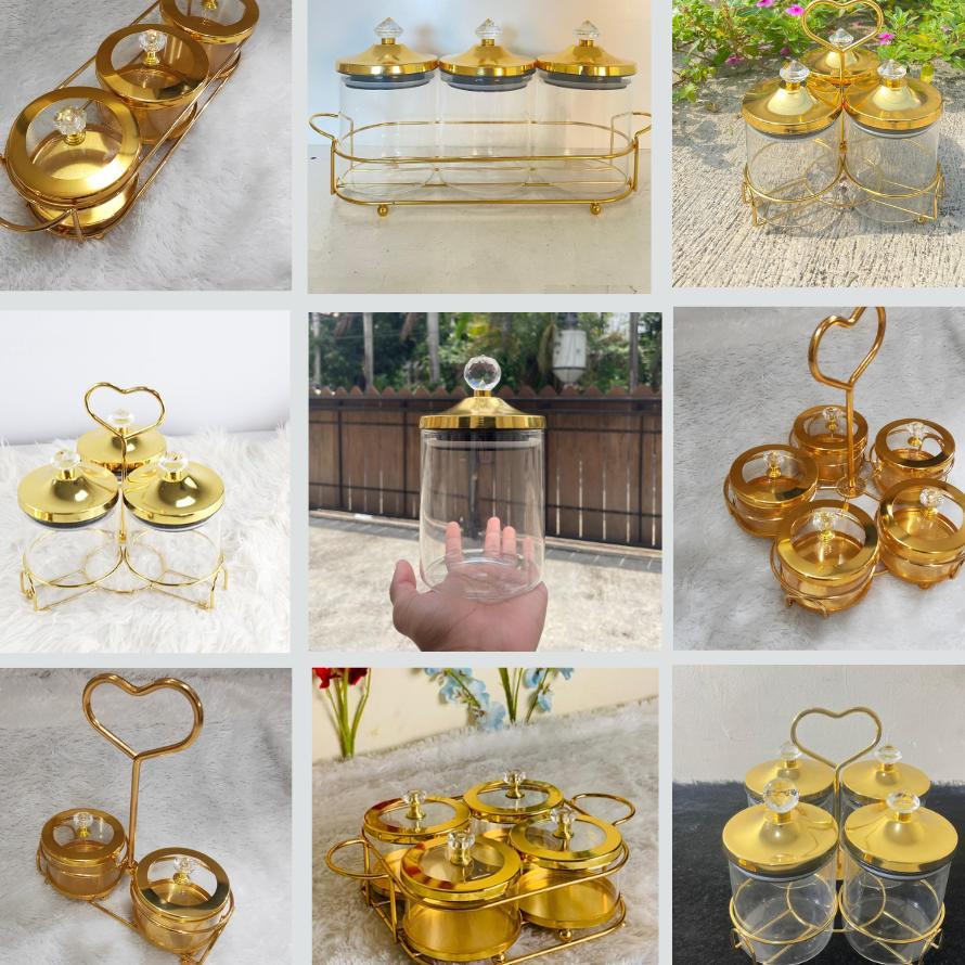 Toples Kaca Snak Tutup Love / Stoples Makanan Glass Candy Jar Love Shaped Lid Cover