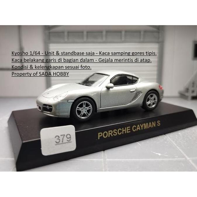 KYOSHO 1/64 PORSCHE CAYMAN S SILVER UNIT & STANDBASE ONLY CADATOYS