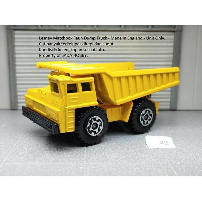 LESNEY MATCHBOX FAUN DUMP TRUCK YELLOW ENGLAND UNIT ONLY VINTAGE CADATOYS