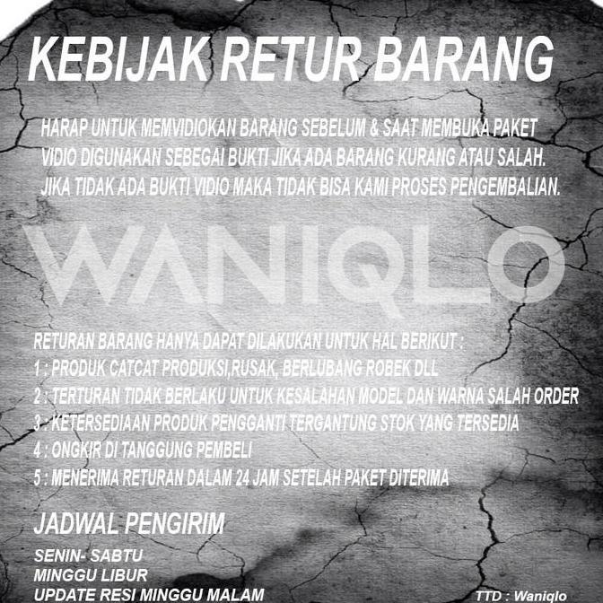 Waniqlo - Polo Shirt Polos Navy List Putih Kerah Pria