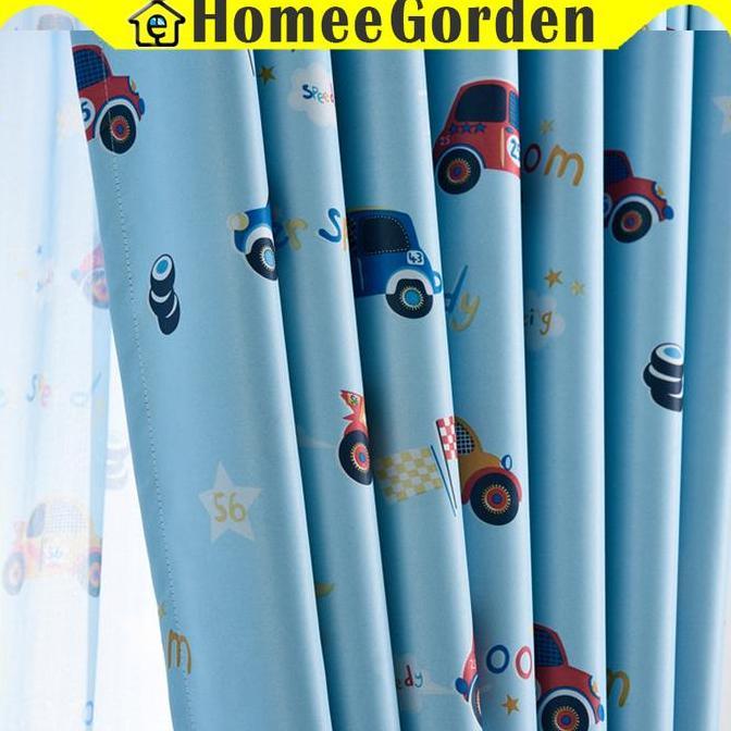 zonecuan / Gorden blackout jendela karakter Gordyn biru mobile anak laki laki Diskon