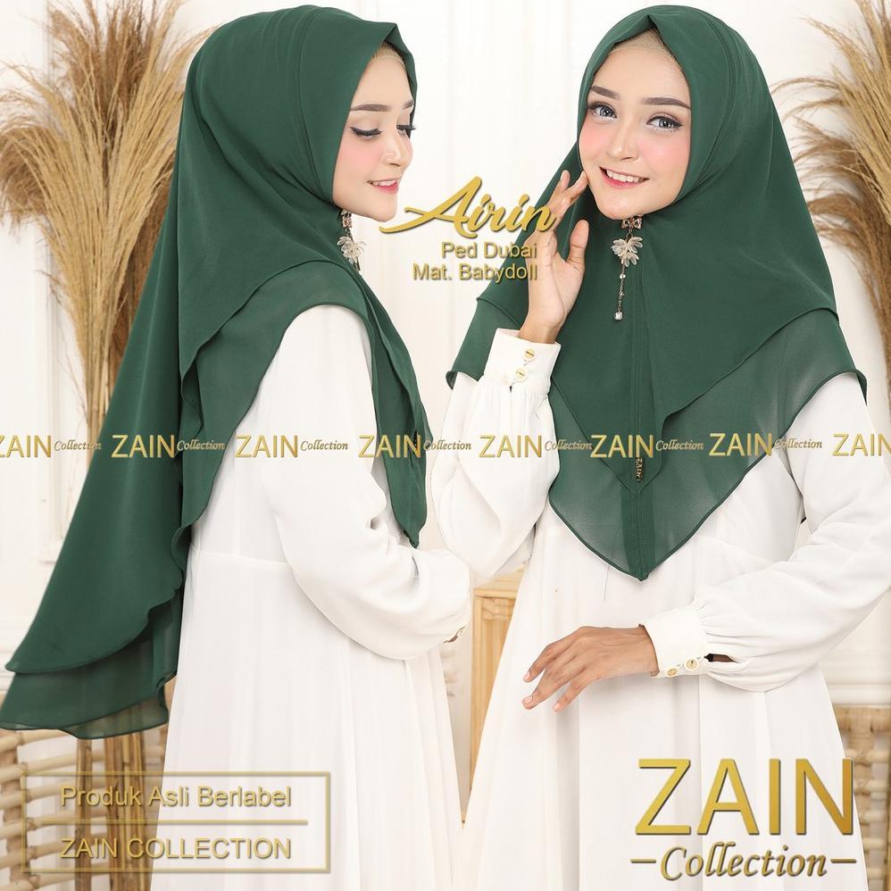 Jilbab Motif - Zain Collection Hijab Instan Airun Jilbab Bergo 2 Layer Ceruti Baby Doll Premium
