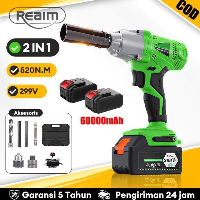 reaim 520N/M Impact Wrench Baterai