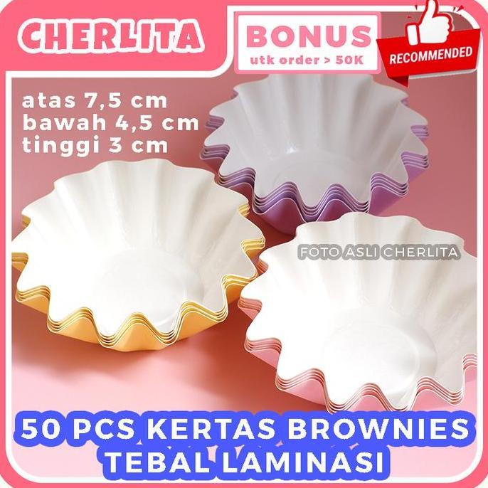 Kertas Cup Brownies Tebal Foodgrade Cupcake Kue Potong Cantik Laminasi
