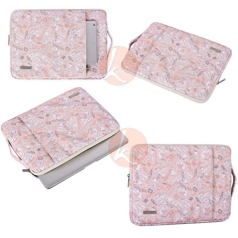 CUCI GUDANG Tas Laptop Jinjing  Telescopik Canvas Artisan 12 13 14 15 16 Inch BONUM FLOWER KEKINIAN