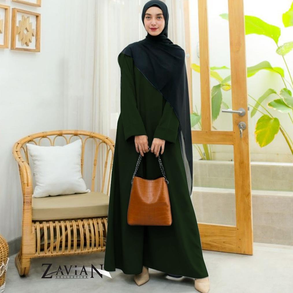 Diskon (Bisa Cod) Zavian Long Dress Gamis Abaya Polos / Gamis Wanita Kekinian Ukuran S M L Xxl / Gam
