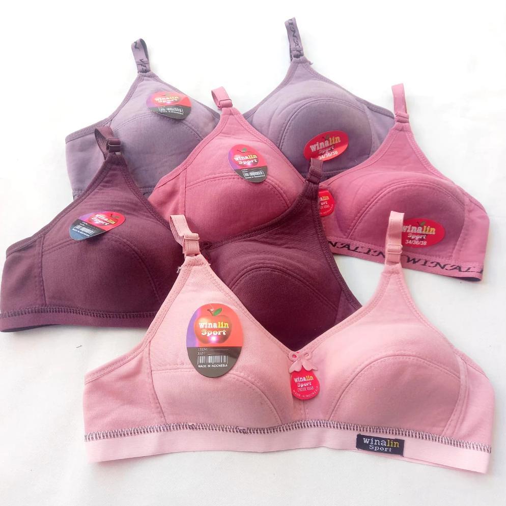 GARANSI SPORT BRA PAKAIAN DALAM WANITA HIGH QUALITY TANPA KAWAT DAN BUSA MERK FEBRI, NAJWA & BH PLUM