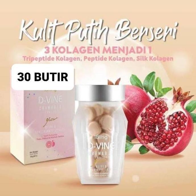 Ecer 30 Butir D-Vine Dvine Collagen Candy Pemutih Dan Pengencang Kulit Wajah M coll Permen Sehat Ant
