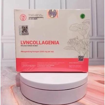 LVN Collagenia Serbuk Collagen Stroberi Suplemen Collagen Pencerah Kulit Badan Aman 1 Box isi 10 sac