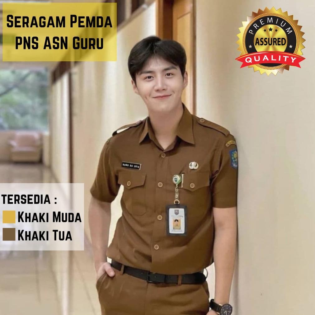 Bagus Baju Seragam Pns Asn Pdh Pemda Pria Cokelat Khaki Keky Khaki Kejaksaan Bahan Wool Import