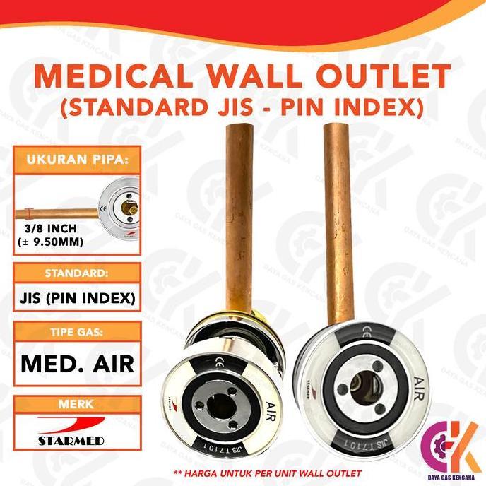Starmed Medical Wall Outlet Gas Medis Standard JIS (Pin Index) - Bulat