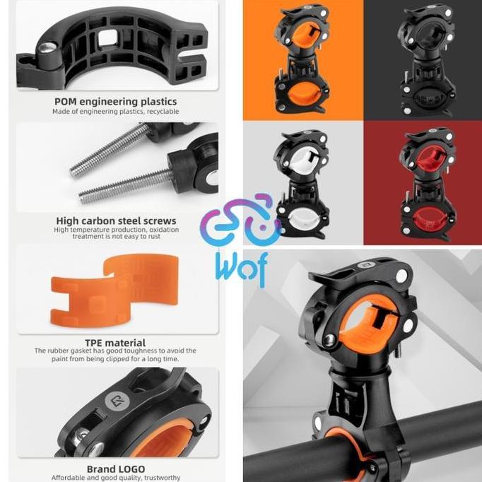 ROCKBROS 42501002 Holder Braket Lampu Senter Sepeda Bracket Bike Light