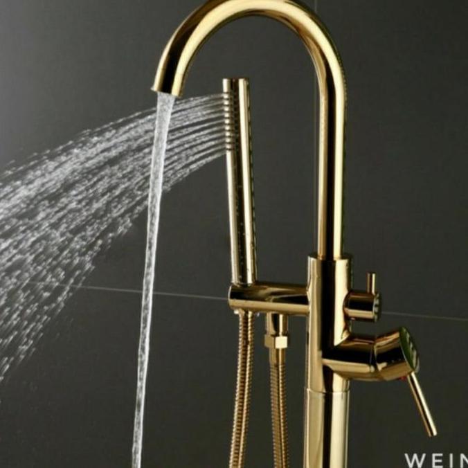KERAN BATHTUB STANDING PANAS DINGIN MODEL TOTO GOLD EMAS / SHOWER SET