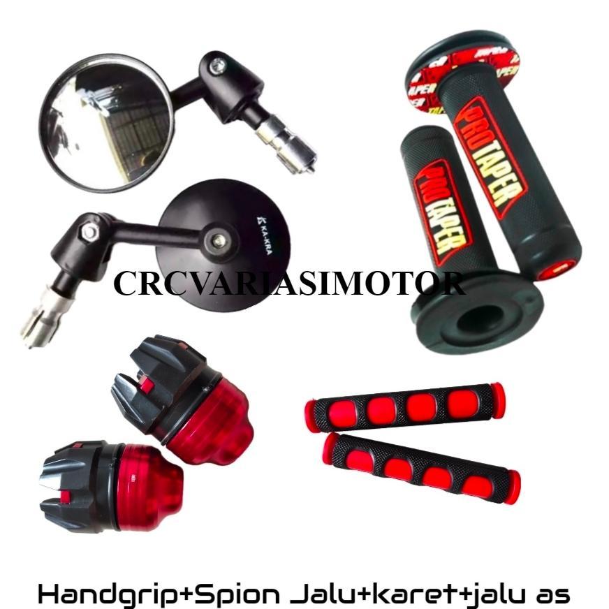 #Crc#Paket 4In1 Handgrip Sarung Gas Donat Protaper + Spion Jalu Bulat+Karet+Jalu As Cocok Buat Semua