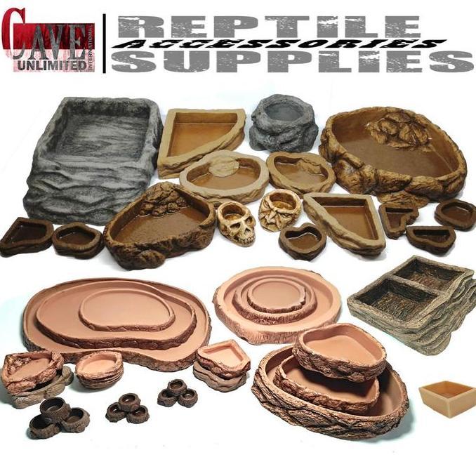 WATERDISH FEEDING DISH TEMPAT MAKAN MINUM REPTILE GECKO ULAR KADAL TORTOISE KURA-KURA DARAT VARANUS 