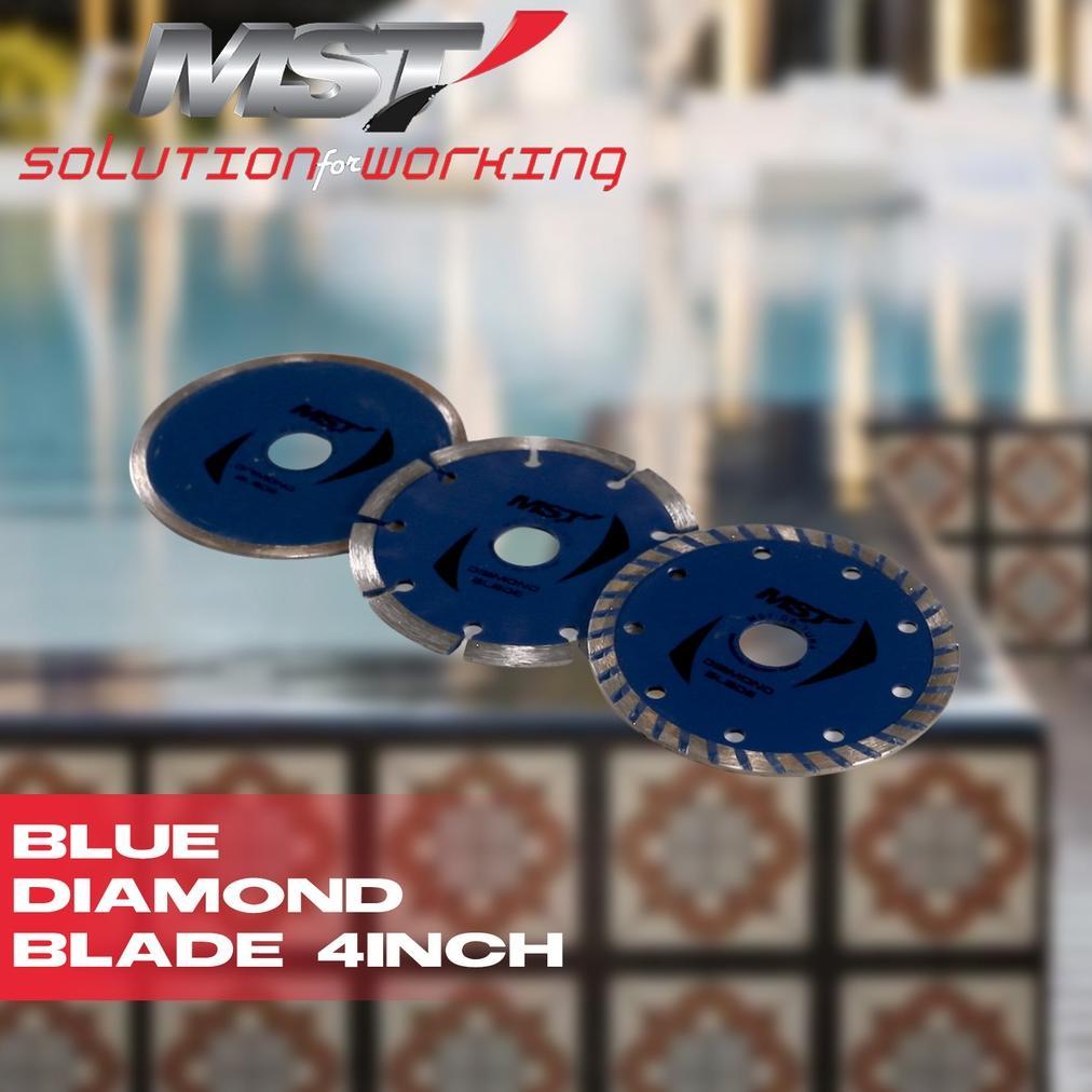 MST Mata Potong Keramik Biru 110mm BLUE DRY DIAMOND BLADE 4" Pemotong Ubin Granit Marmer Batu Alam