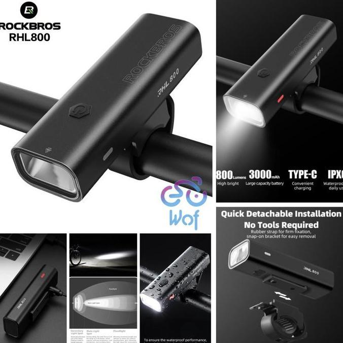 ROCKBROS RHL800 Lampu Depan Sepeda RHL 800 Bicycle Front Light 800LM