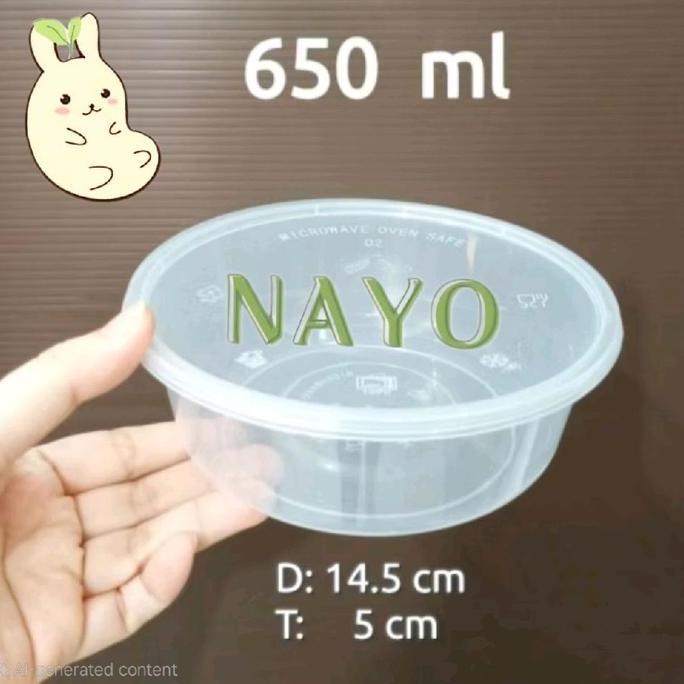 Cup plastik 650ml OTI (25 pcs), Thinwall bulat, Mangkok plastik