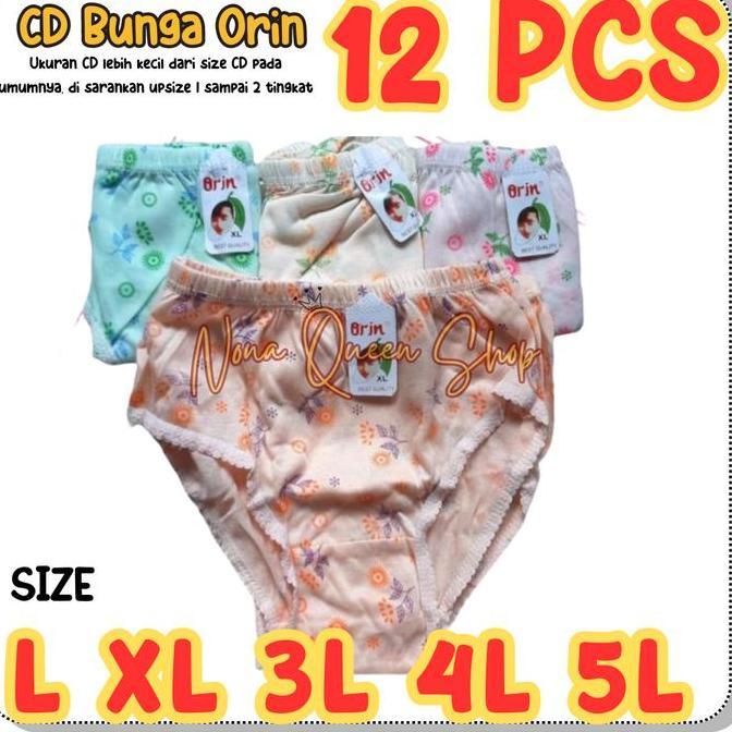 12 PCS CELANA DALAM WANITA MOTIF ORIN GROSIR CELANA DALAM BUNGA MURAH CD Anak Remaja Wanita