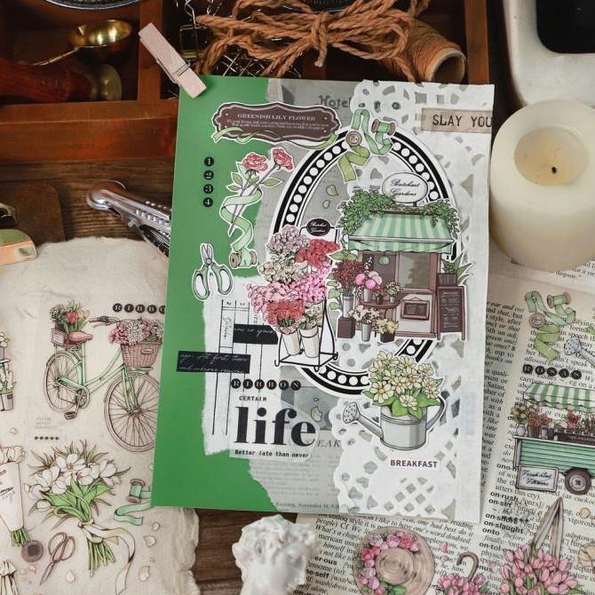 Libro- 6 Lembar/ Pack Vintage Retro Stickers London Style Aesthetic Sticker