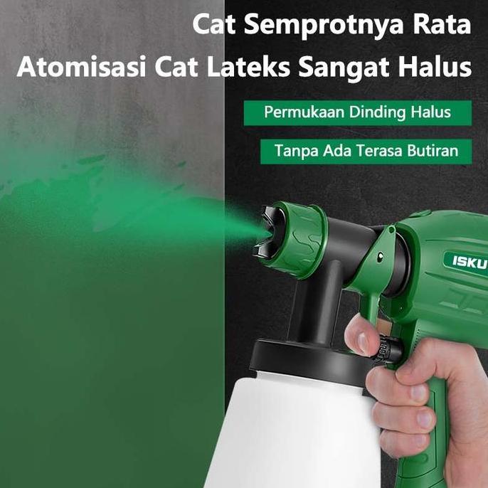 bayuazkana77 - isku spray gun elektrik 400w 800ml - mesin cat semprot listrik tanpa kompresor nozzle