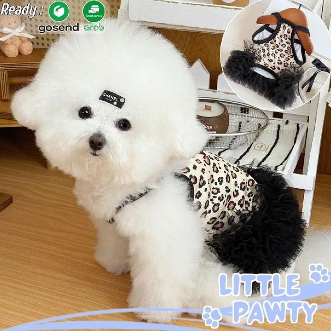 bayuazkana77 - littlepawty - leopard tutu dress | baju anjing kucing gaun princess betina hewan peli