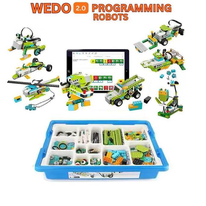 WeDo Coding Robot Brick Block Mainan Edukasi Anak PC Tablet Kompatibel STEM Programming Build Code T