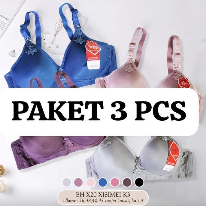 Miez- (Paket 3 Pcs Bra) Bra Xisimei Kat 3 Cup B Bra Import Terbaru Xisimei - Kazolabusana