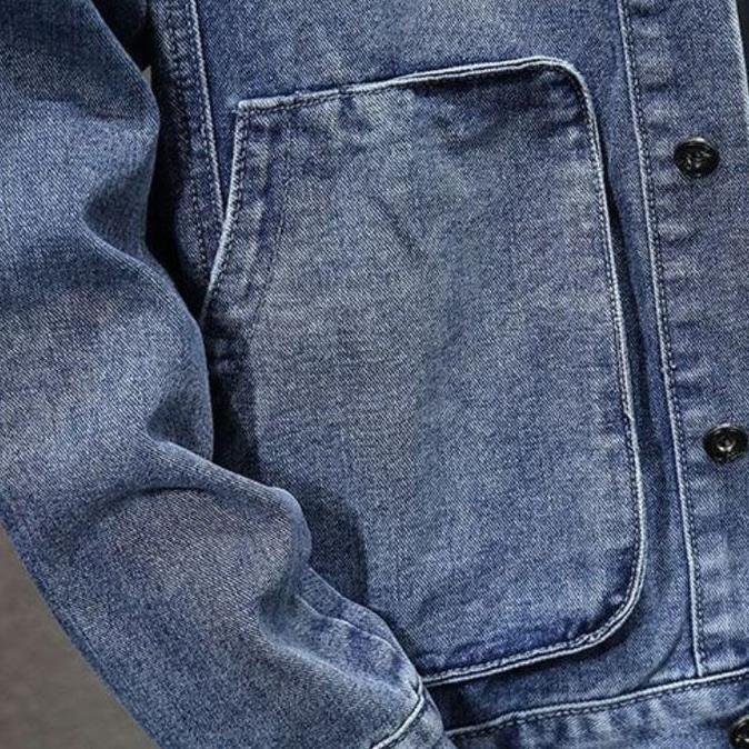Hose- Jaket Jeans Denim Kupluk Bertopi Pria Nita Terbaru Cowok Distro Keren Tebal Casual