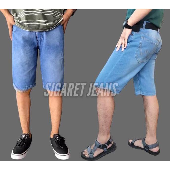 Hose- Celana Pendek Pria / Celana Jin Cowok / Celana Pendek Laki - Laki / Jin Jeans Bahan Melar 3/4 