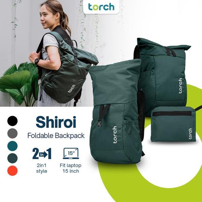 Torch Tas Ransel Punggung Lipat Pria Wanita - Foldable Backpack Shiroi
