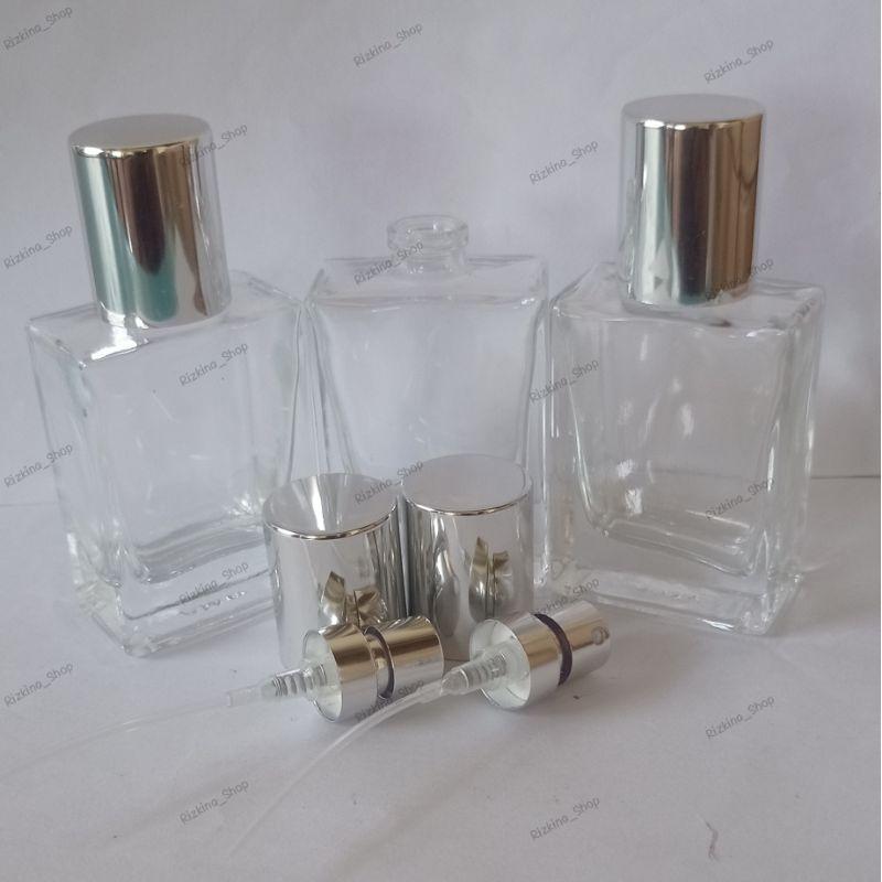 Botol Hermes 30Ml Kaca Tutup Silver Press