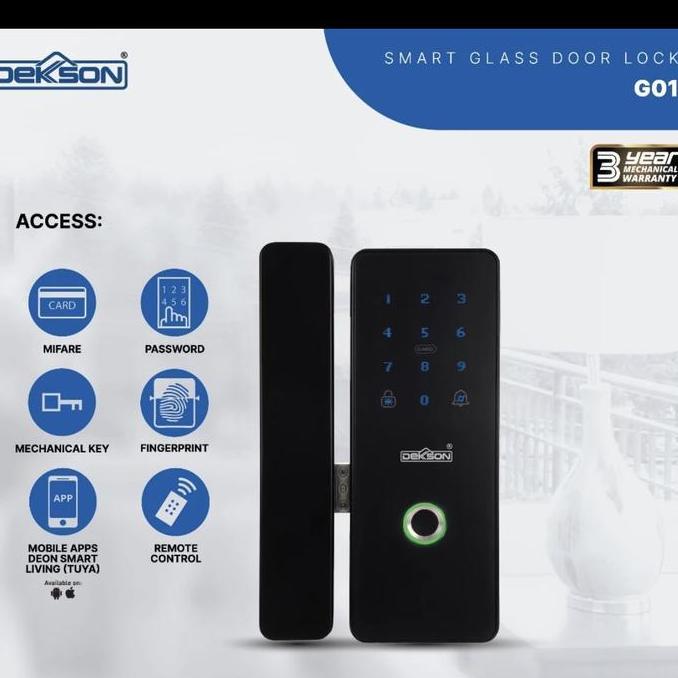 SMART GLASS DOOR DEKKSON G01 SMART GLASS DOOR LOCK BLACK (RIGHT)